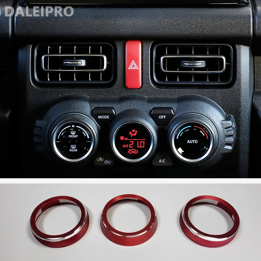 

Для Suzuki Jimny JB64 JB74 2019-2021 2022 кнопка переключателя кондиционера автомобиля крышка звуковой ручки Крышка алюминиевый сплав ручка отделка кольцо