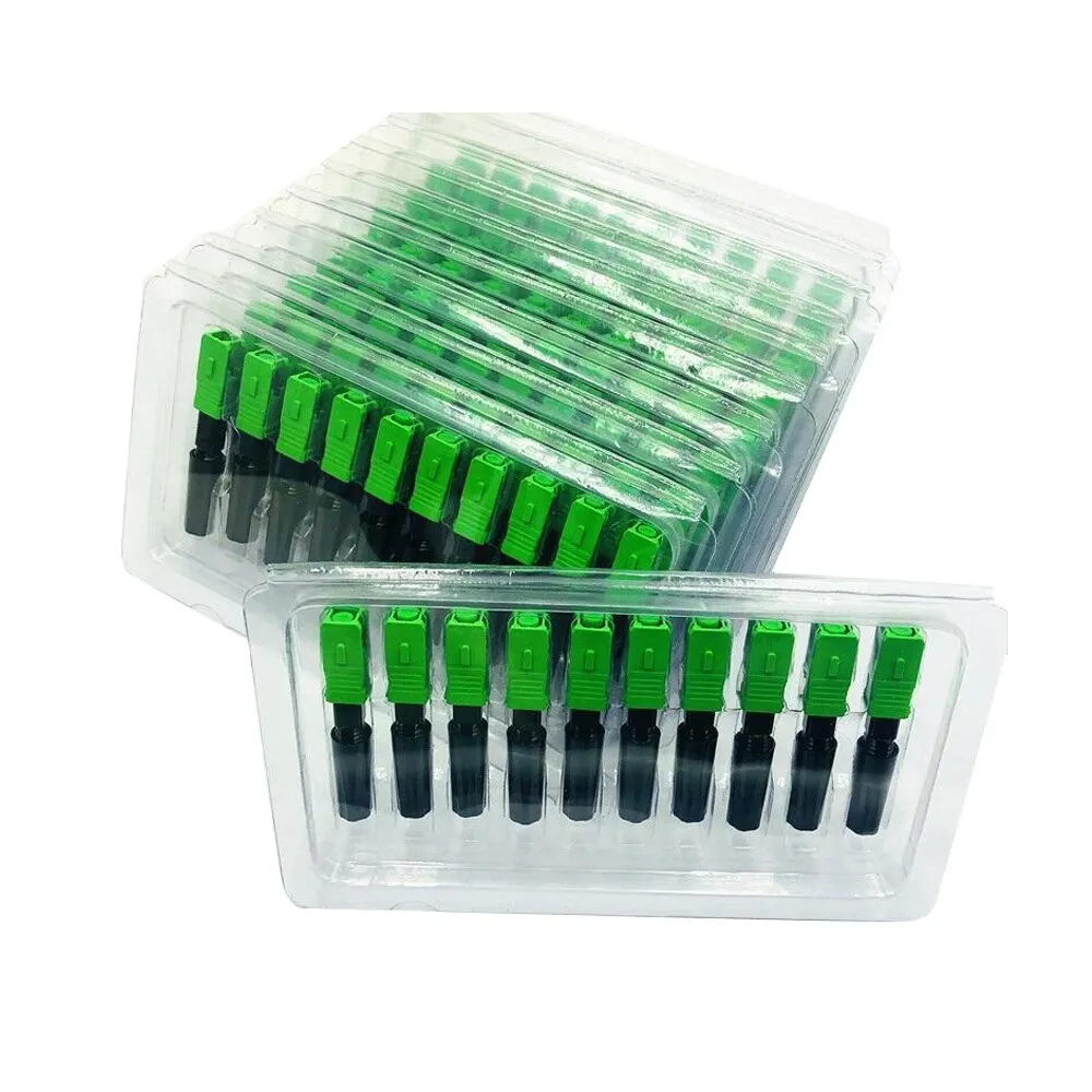 OPTFOCUS SC APC Optical Fiber Connector 50pcs SC UPC Single Mode Optic Connector FTTH SM Adapter Free Shipping Fast Conctor