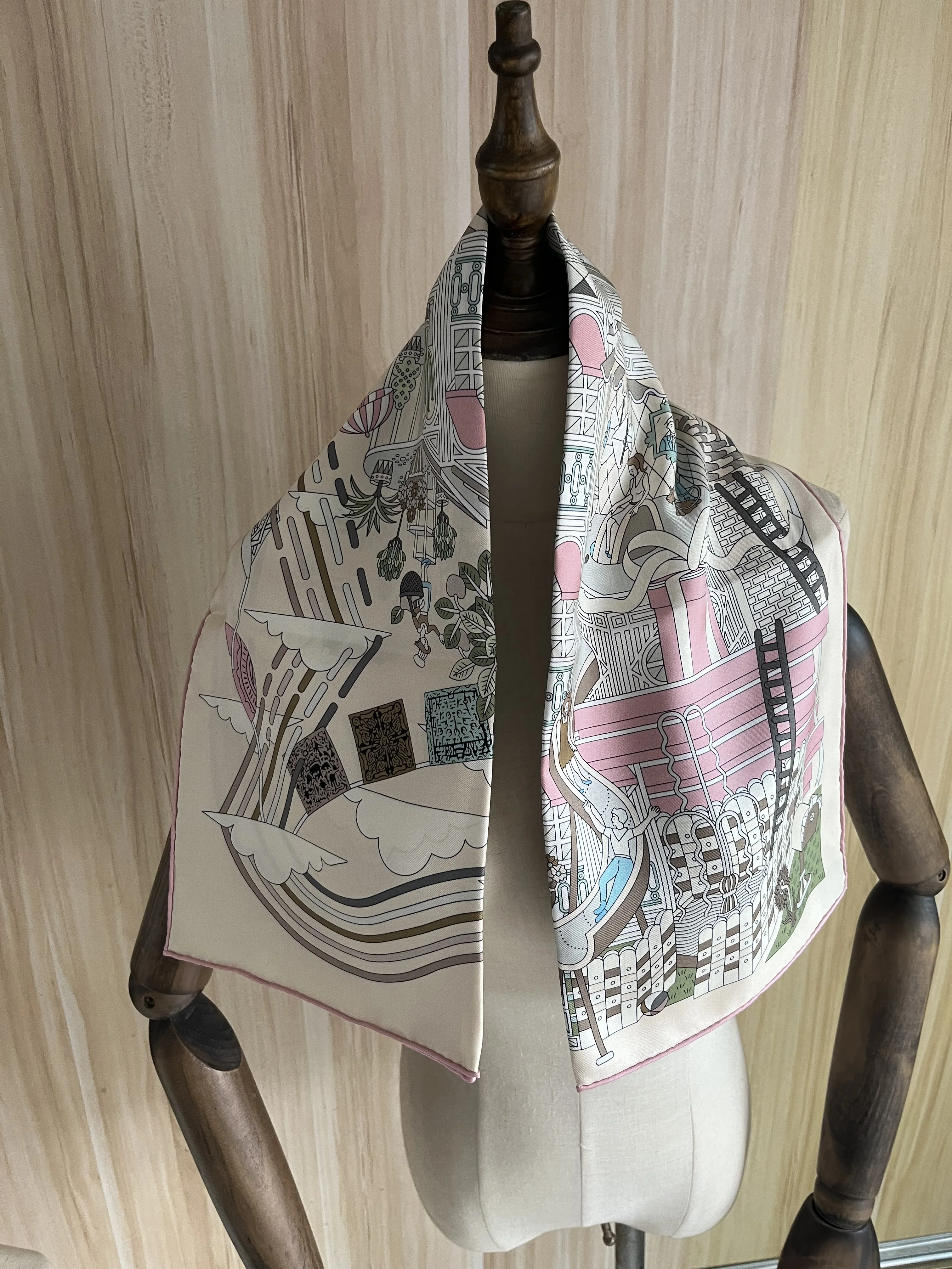 

2023 Новое поступление модный розовый 100% шелковый шарф 90*90 см квадратная шаль саржевая накидка для женщин Женский хиджаб бесплатная доставка