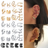simplicity gold leaves ear cuff black non piercing ear clip on earrings for women men fake cartilage earring cuff trend jewelry
