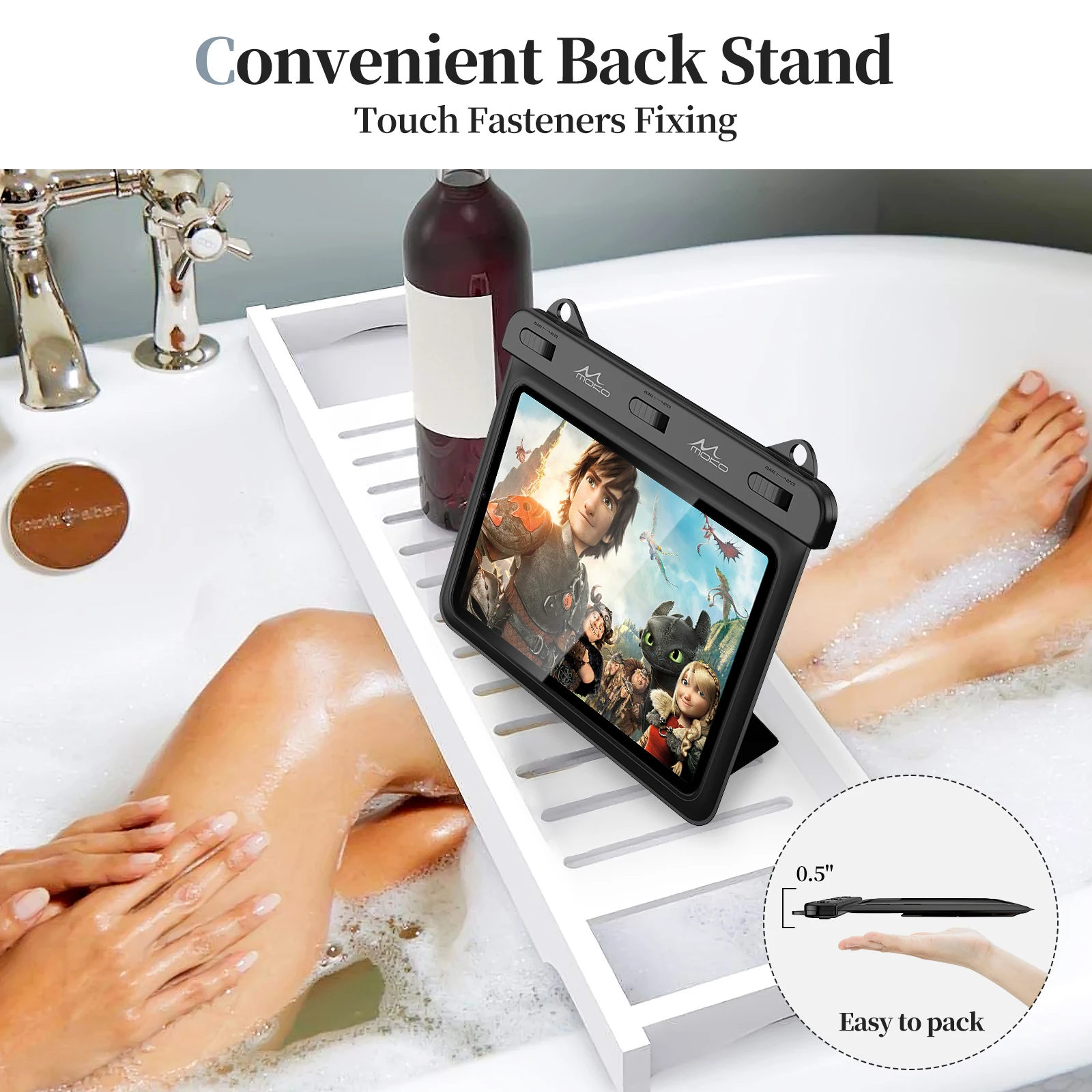 MoKo Waterproof Tablet Case for Fire HD 8/Fire 7, iPad Mini 6/5/4/3, Galaxy Tab Pro 8.4, Tab S2/Tab E/Tab A 8.0 8.4 Stand Holder
