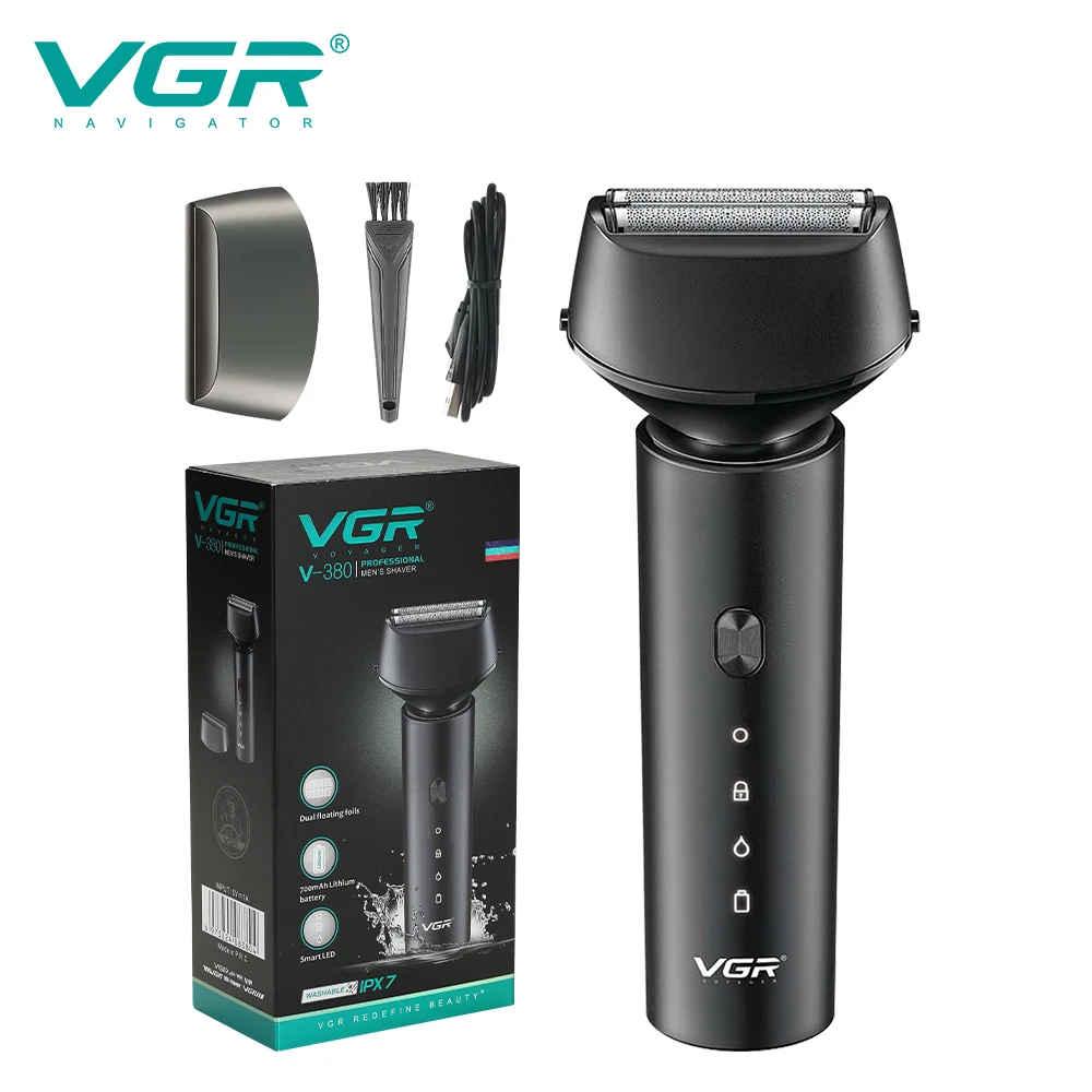 

VGR Electric Shaver Rechargeable Men's Beard Trimmer Electric Shaving Machine for Men Bald Shaver Waterproof Razor V-380