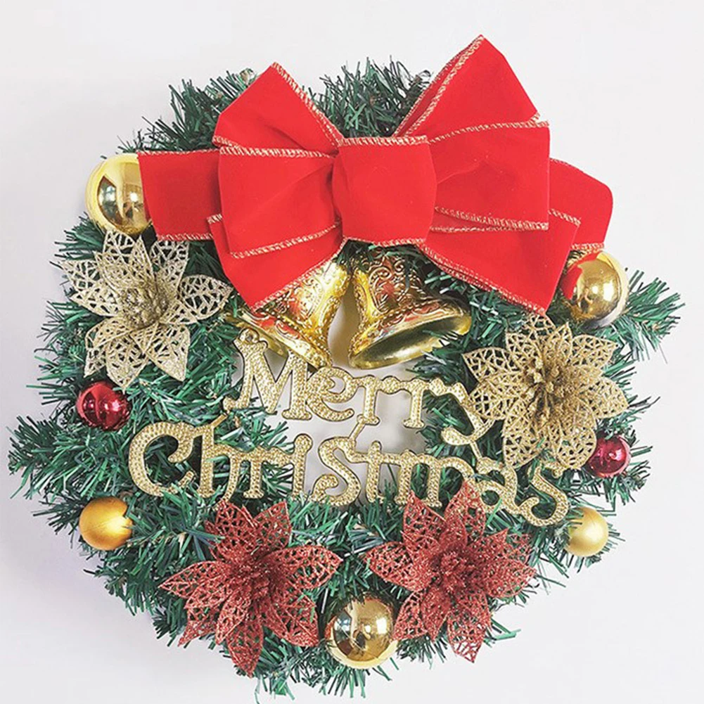 

Christmas Wreath Artificial Wreath Plastic Fake Plants Front Door Decoration Winter Garland Home Christmas Decor