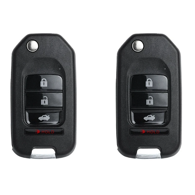 

2X Xhorse XKHO01EN Universal Wire Remote Key Fob Flip 3+1 Button For Honda Type For VVDI Key Tool
