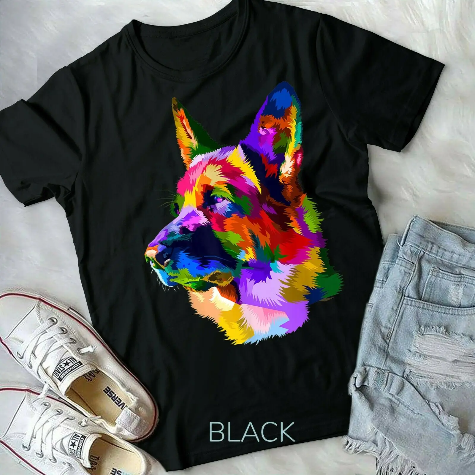 

Colorful German shepherd German shepherd dog owner & Youth T-shirt