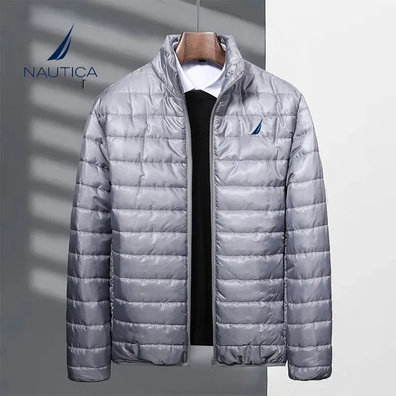 Мужской пуховик с вышитым логотипом NAUTICA