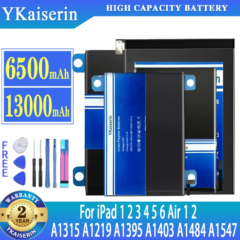 

Tablet Battery For iPad 1 2 3 4 5 6 Air 1 2 Bateria For iPad6 Air1 Air2 ipad2 ipad3 ipad4 ipad5 ipad6 A1566 A1571 Battery