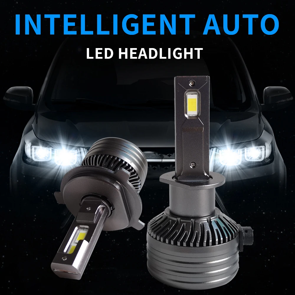 

2pcs 12V/24V E4 LED Headlight Foglight Turbo Auto Fog Lamp no blind zone H7 H1 H8 H11 9005 9006 9012 DC 12V-24V 6000K