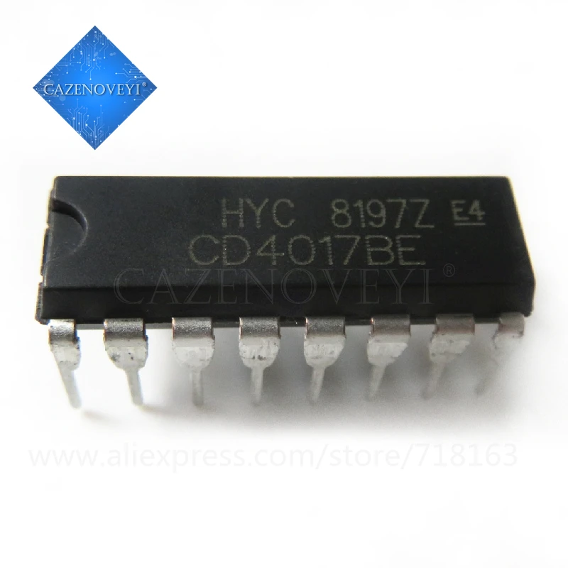

10pcs/lot CD4017BE CD4017B CD4017 DIP-16 In Stock