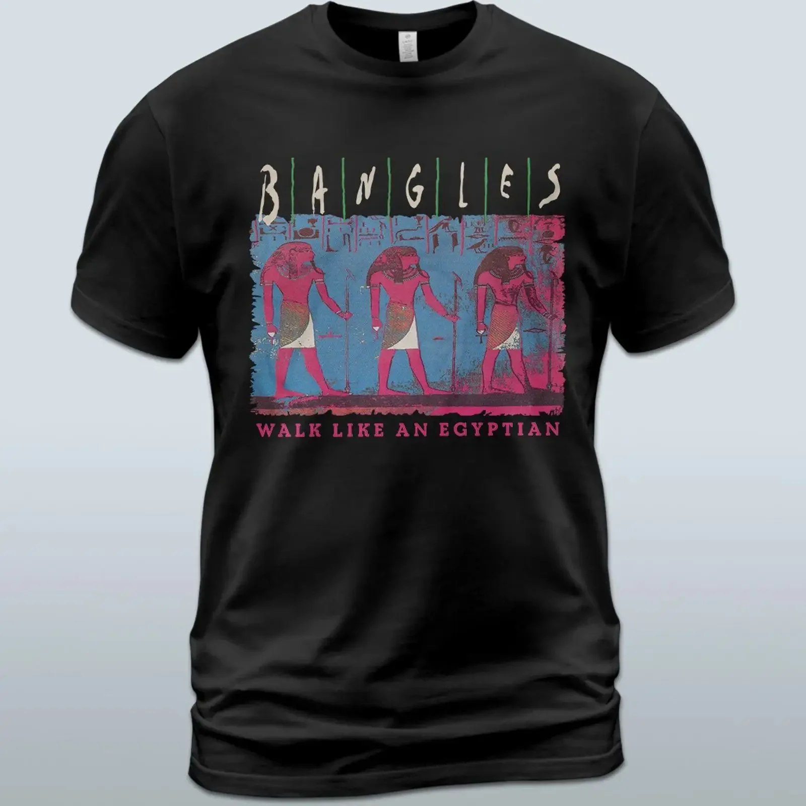 Фото Хлопковая футболка The Bangles Greatest Hits Album Susanna Hoffs, винтажная, с эффектом потертости, дышащая, модная, унисекс, слегко состаренная №1