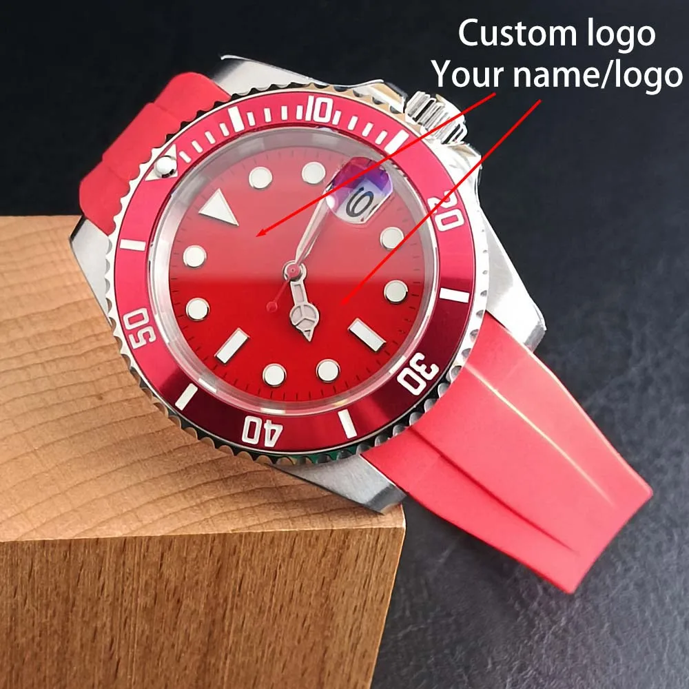 

Мужские автоматические механические часы для дайвинга 40,5 мм NH35, часы с керамическим корпусом, водонепроницаемые наручные часы с сапфировым стеклом и ремешком версии 20