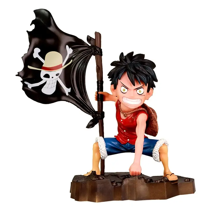 

18cm One Piece Monkey D Luffy Pirate Flag Scene Anime Action Figurine Statue Toys for Boys Gift