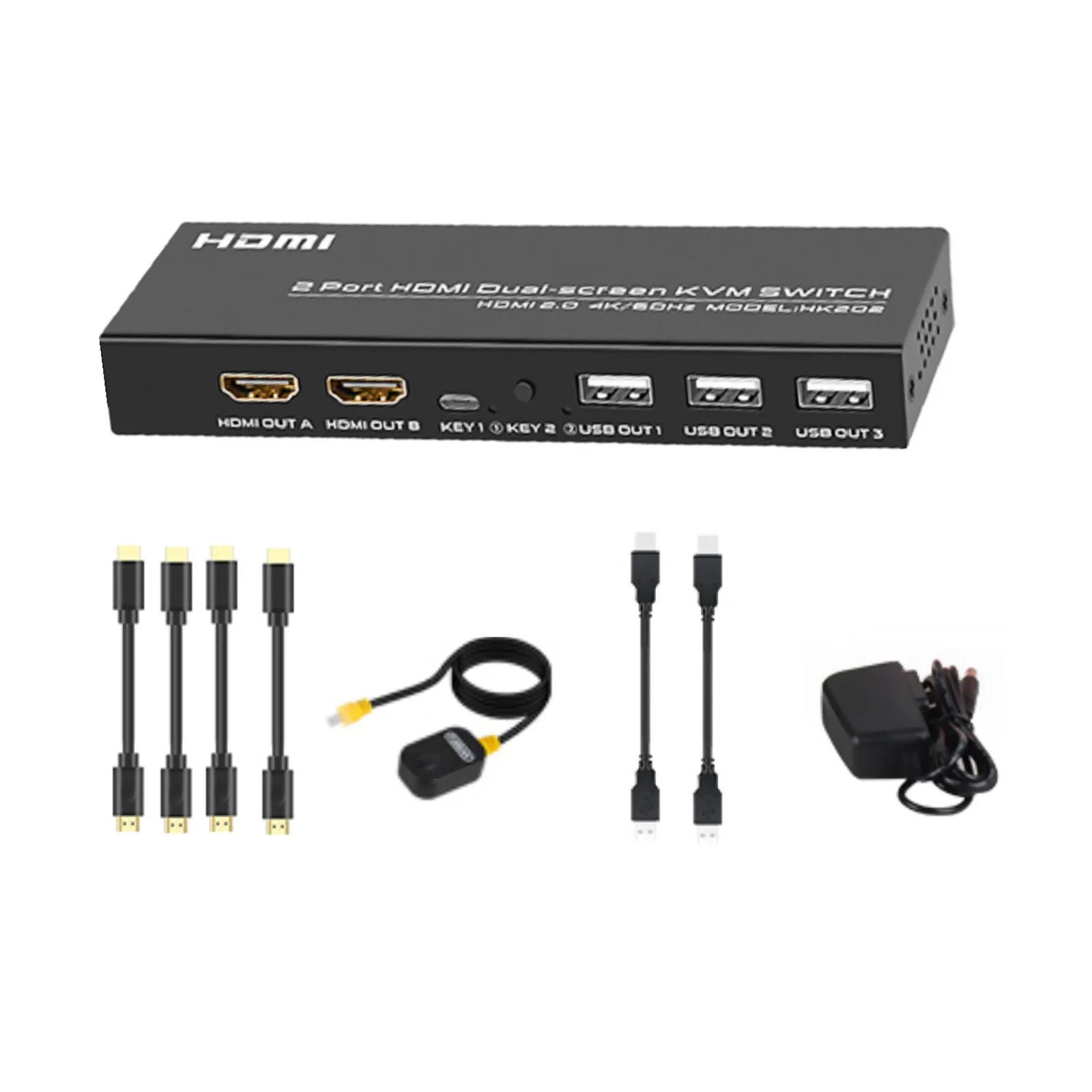 

2-портовый HDMI двухэкранный KVM-переключатель 2x2 двойной монитор Расширенный дисплей USB2.0 KVM-переключатель 2 в 2 выход для 2 ПК Share клавиатура мышь