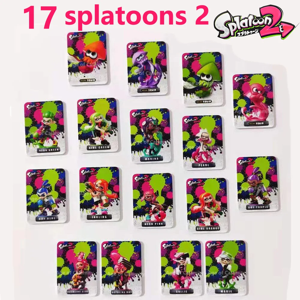 Nfc-метка rfid ntag215 17 шт. Splatoon 2 amxxbo nfc-карта amiiboen карта 125 кГц Ntag215 ДЛЯ NS Switch WiiU 3DS |