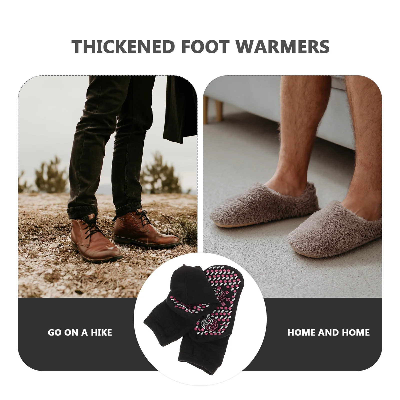 Носки с подогревом тапочки терапия здоровье магнитная сила дом белый мужчина