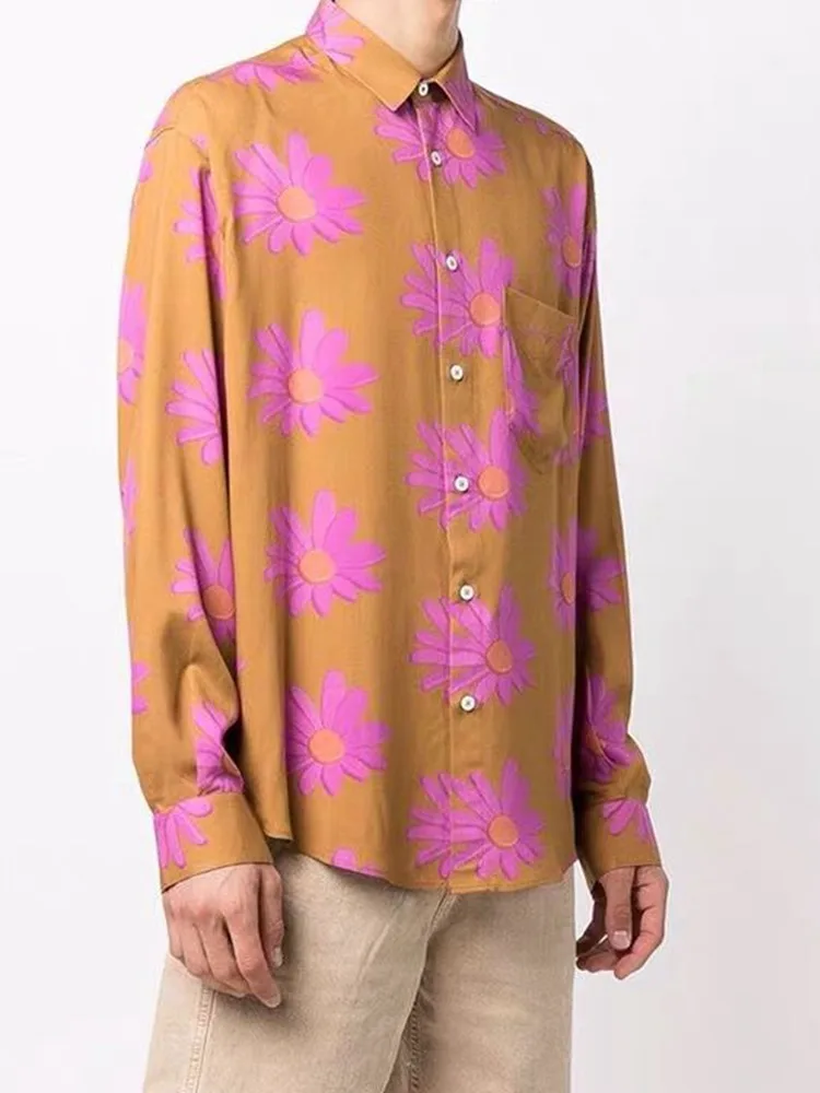 

2022 Spring New Women Shirt Letter Embroidery Rose Red Print Loose Long-sleeved Couple Tops