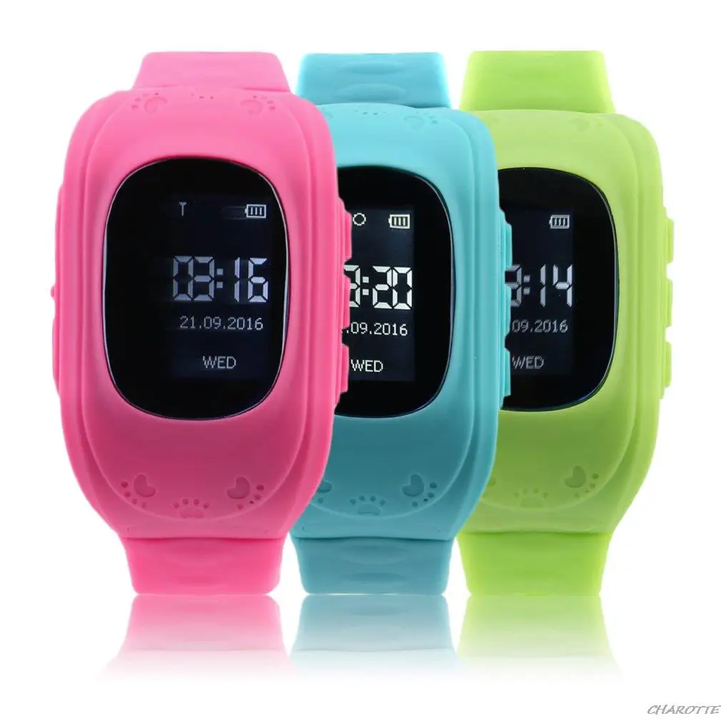 

Fashion Anti Lost Children Kid Smart GPS Position Rubber Band Wrist Watch Bracelet Electronic Watch Q50 For Android For IOS