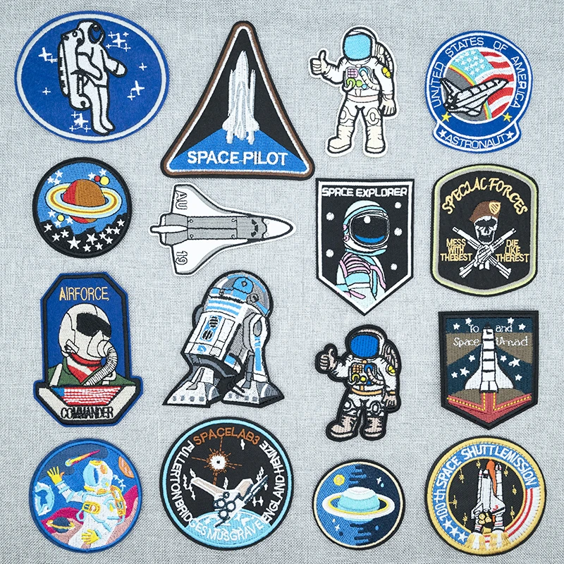 

NEW Embroidered Astronaut Air Force Space Shuttle Patch DIY Sticker Space Agency Badge Embroidery Patches for Clothing