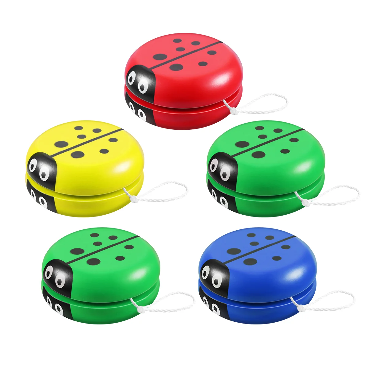 

Gift Playing Children for Wood Cartoon Fun Creative Wooden Yoyo 5PCS YeahiBaby