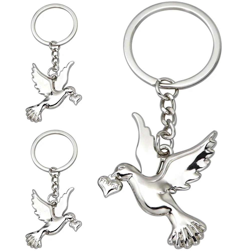 

3pcs Metal Shaped Keychains Decorative Keychain Gift Simple Style Key Rings