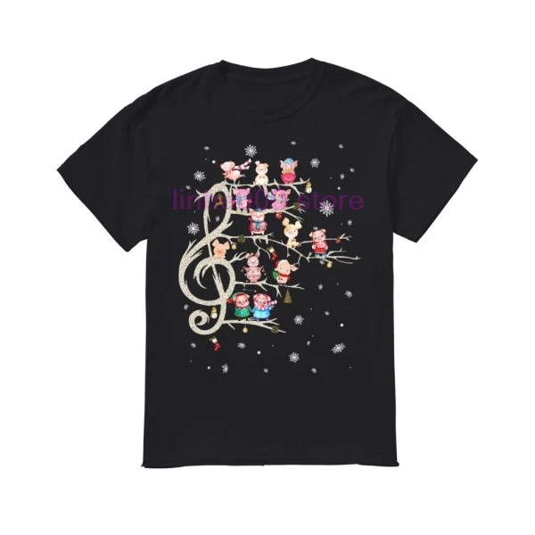 

Брендовая мужская рубашка GILDAN, рубашка с изображением свиньи, рождественской музыкальной елки