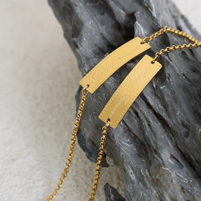 TOFFLO ювелирные изделия из нержавеющей стали английская буква квадратный знак