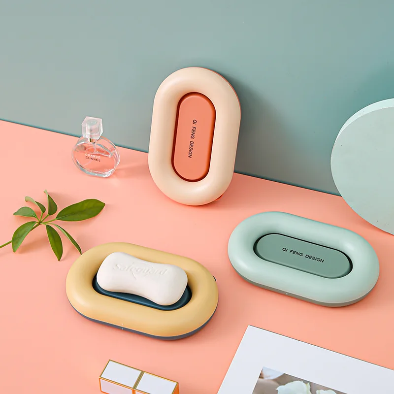 

Двойная дренаж для мыла для студенческого общежития, ванной комнаты, креативная милая и красивая стойка для хранения в форме Каяка контраст...