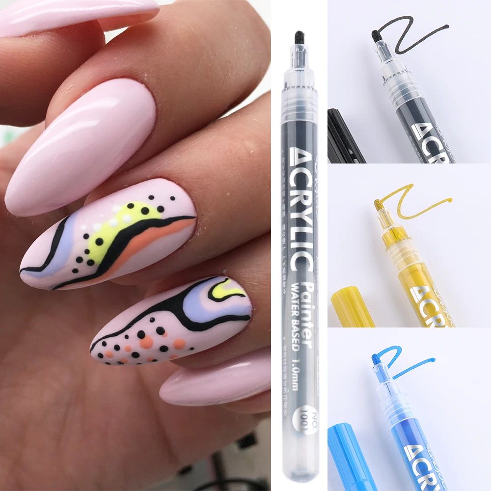 

Nail Art Graffiti Pen Waterproof Painting Marker Pen for Nails Neon Gel Polish Drawing Pencil Manicure Brushes Born Pretty