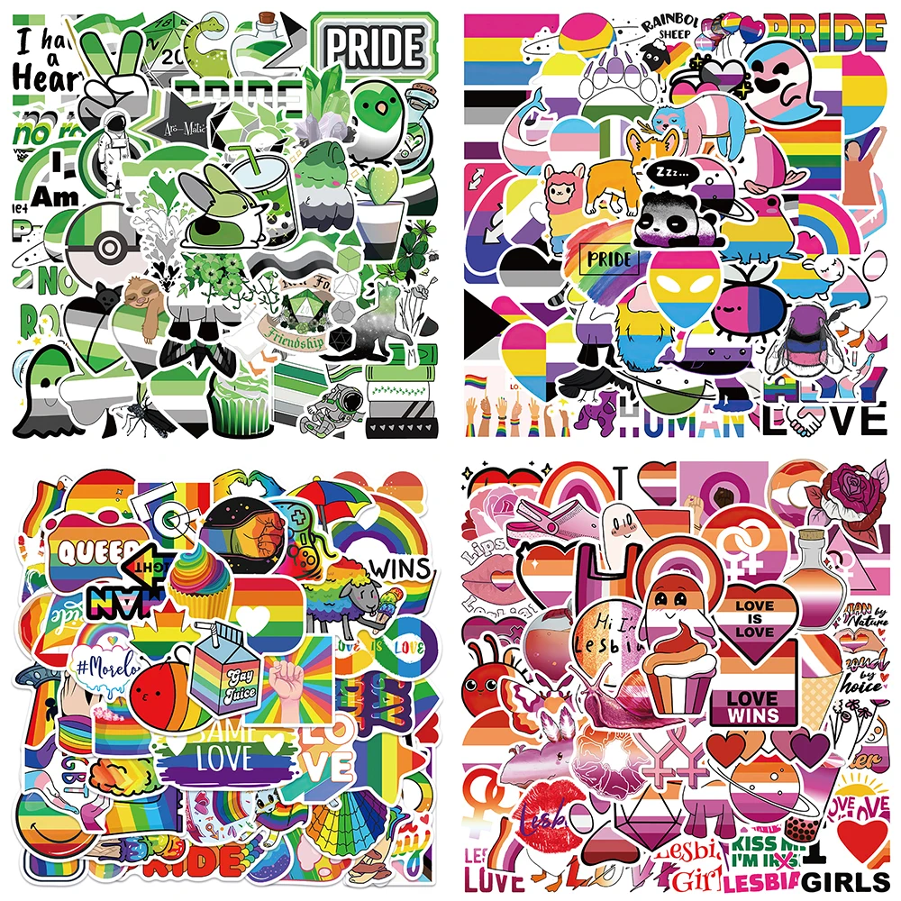 

50pcs Colorful Stickers Cartoon Multicolor Decals For Laptop Luggage Skateboard Guitar DIY Graffiti Stickers Kid Party Gifts