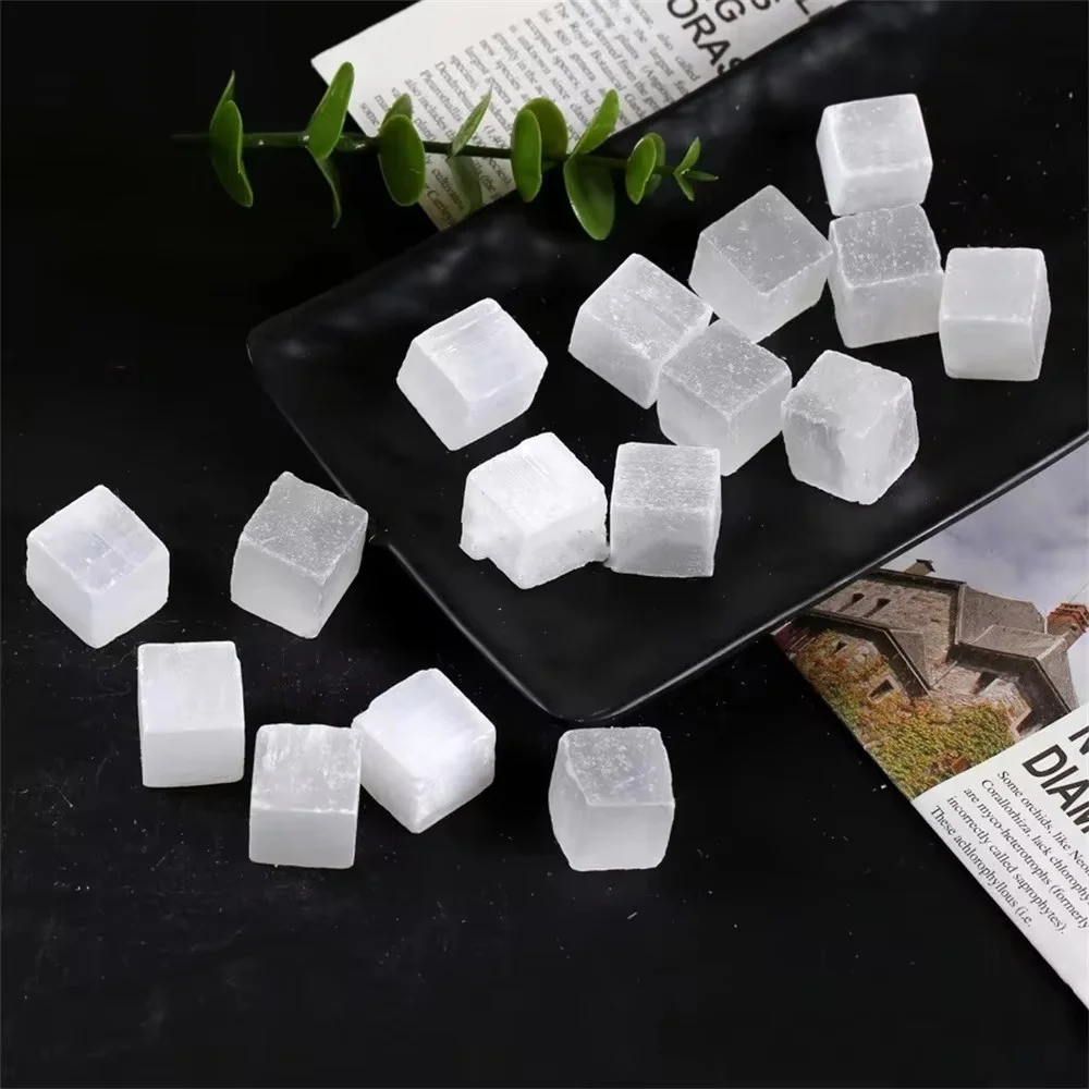 1/3 шт. натуральный белый селенит кубические кристаллы камни рейки исцеление