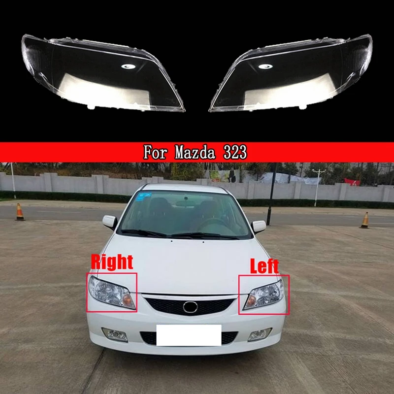

2Pcs Car Front Headlight Lens Cover Headlight Lamp Shell for Mazda 323