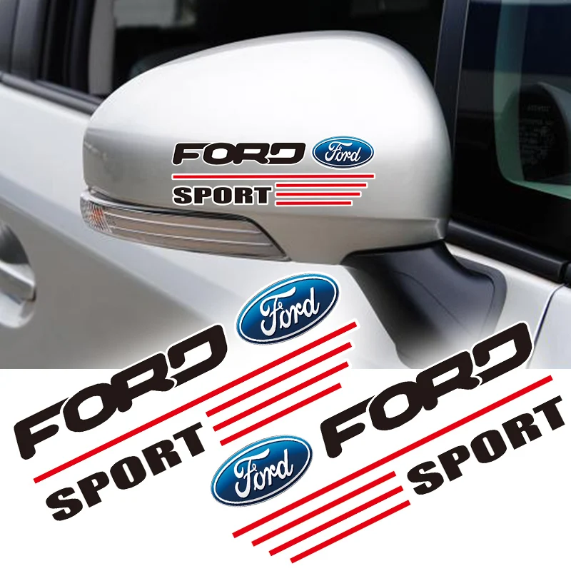 Стильная наклейка на зеркало заднего вида декоративная для Ford Fiesta Ranger Focus Kuga Mustang S