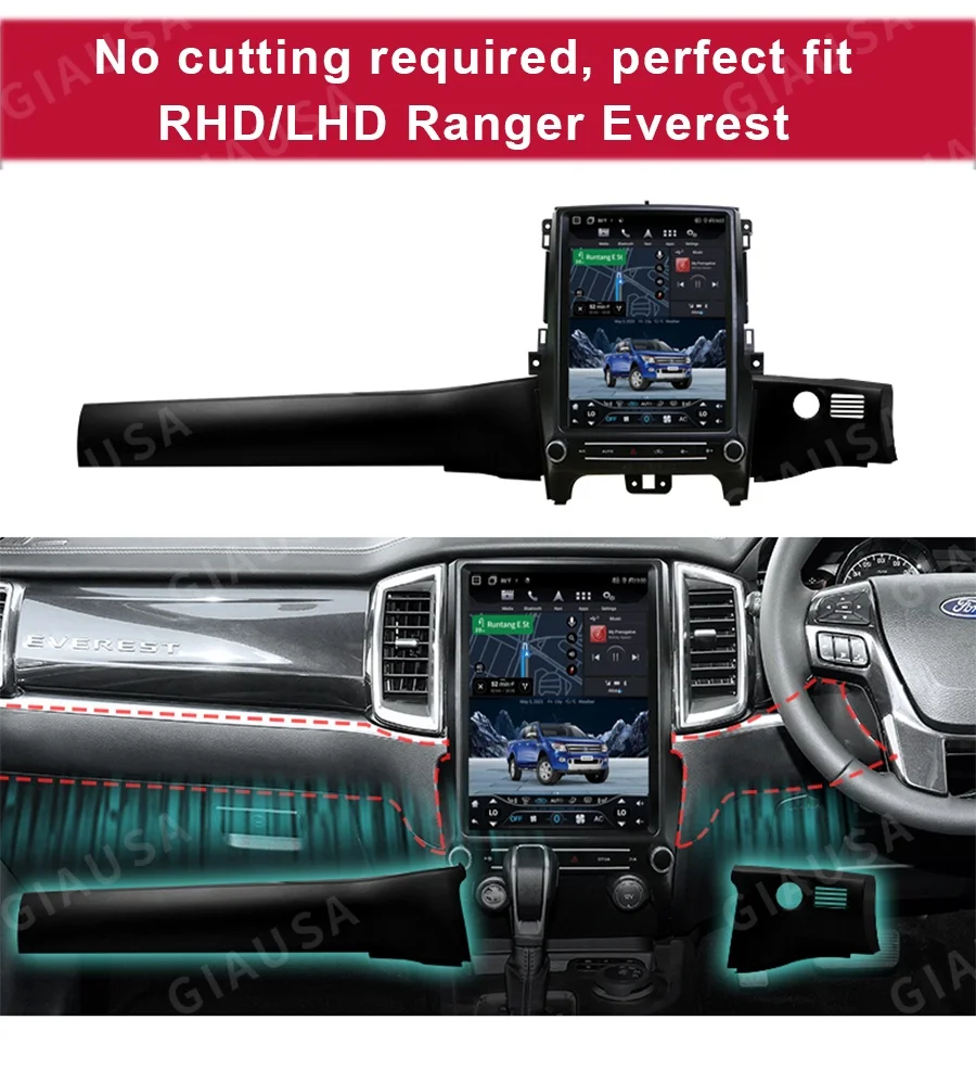 Фото Android 14 для Ford Everest Ranger 2016-2021, автомобильное радио, GPS, автомобильный мультимедийный экран, Carplay, авто Bluetooth, GPS, WIFI, стерео №2