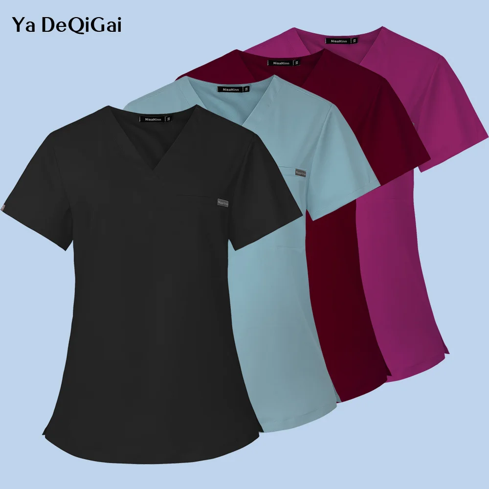 

Больничная Униформа медицинские топы для кормления, ветеринарные стоматологические скрабы, рубашки с коротким рукавом, блузка для бега, медицинская школьная одежда