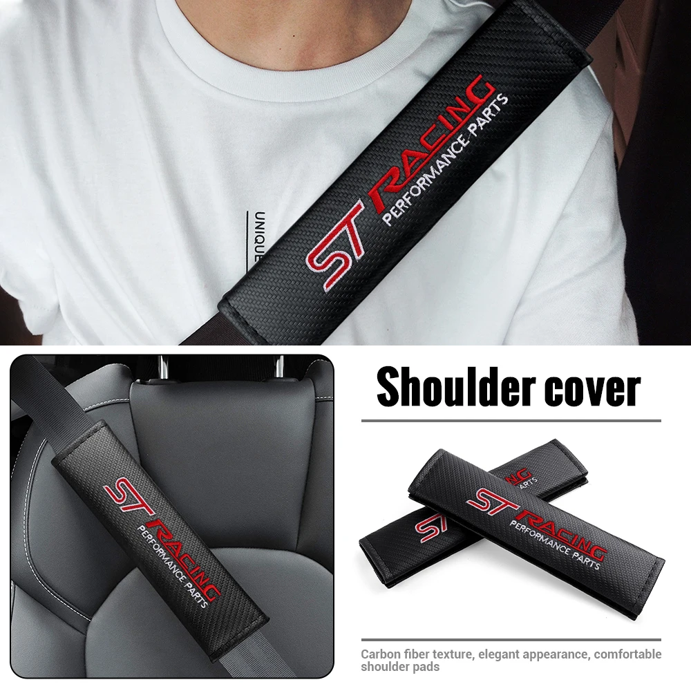 

Car Seatbelt Shoulder Pad Cover Carbon Fiber Strap Protector Cushion For Ford Focus 2 3 Mondeo Fiesta Ecosport Kuga Fusion Ghia