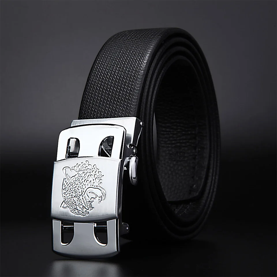 High Quality New Cowhide Men'S Belt Automatic Buckle Trend Simple Personality Design Versatile Outdoor Travel Golf Belt 2364