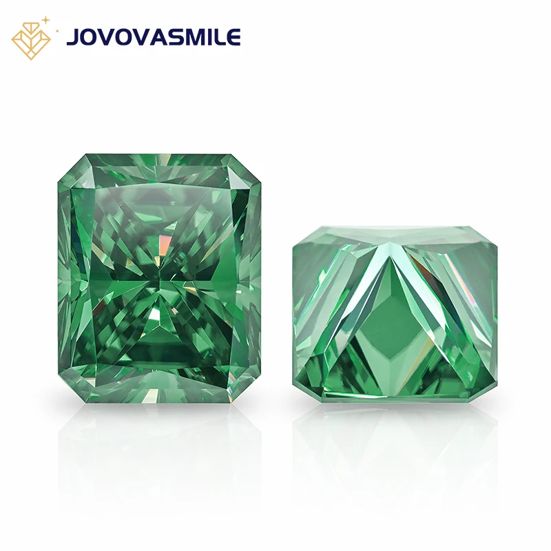 

JOVOVASMILE Свободный Муассанит зеленый D цвет VVS1 радиальная резка 2*4 мм до 10*12 мм 0.2ct до 10ct лабораторный алмаз