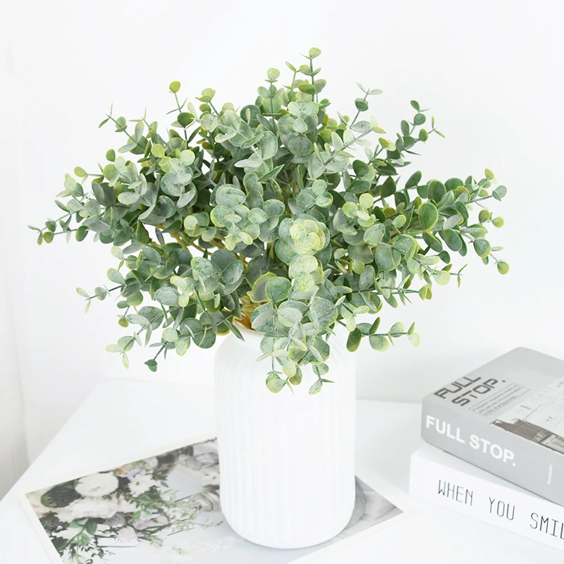

5Pcs/bouquet Eucalyptus Leaves Artificial Plant Flowers DIY Wreath Home Garden Table Decoration Christmas Wedding Party Decor