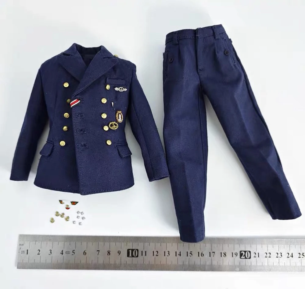 

DID D80149 Scale 1/6th WWII Series U Boat Captain General Of German Uniform Dress Pant With Medals For 12inch Action Figures