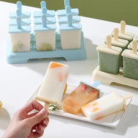 9 pieces combination ice cream mold new vertical food grade pp popsicle mold home diy homemade ice cream popsicle mould model
