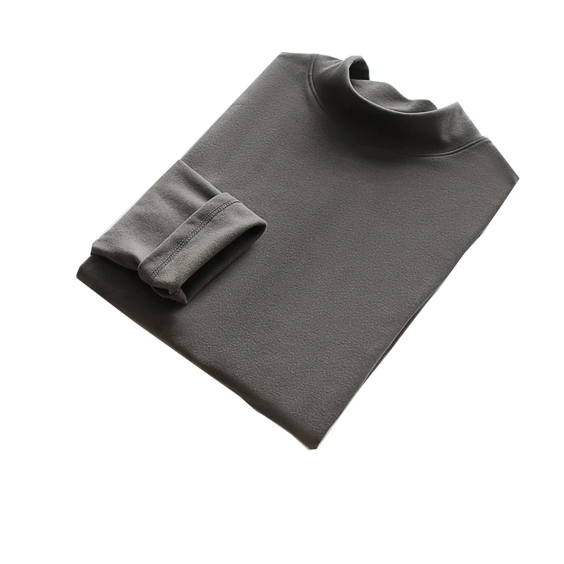 Autumn Winter Warm Half High Collar Fashion Thermal Underwear Men Basic Thermo T-shirt Blouse Pullover Long Sleeves Thermal Top