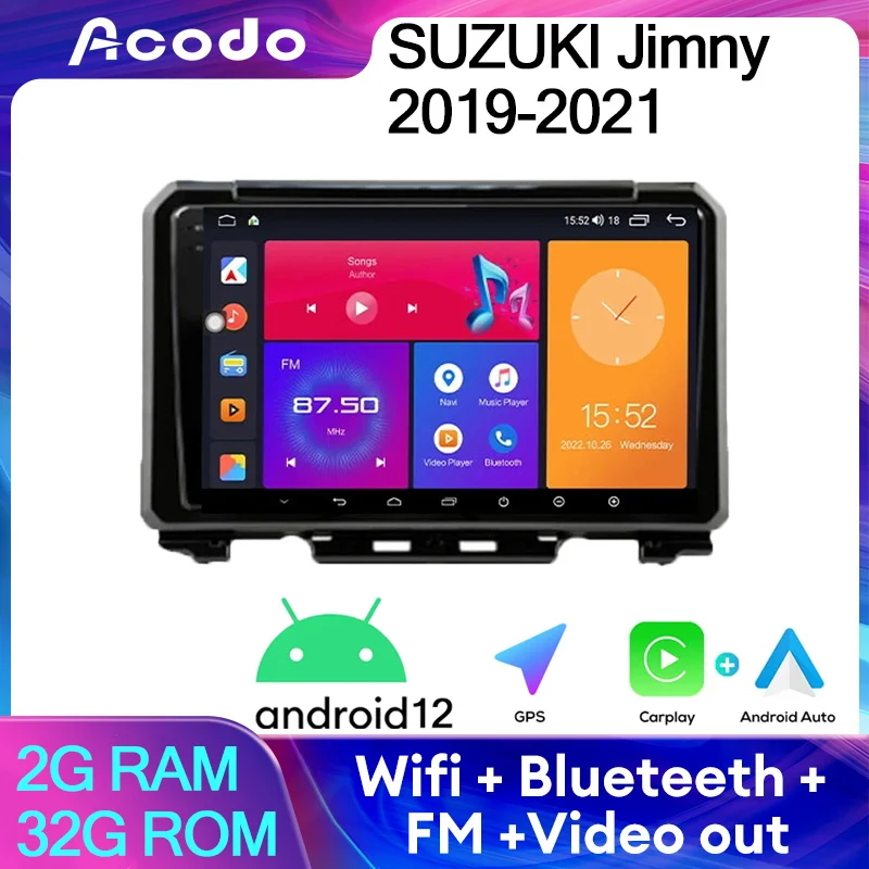 

Автомобильный радиоприемник Acodo Android12 для SUZUKI Jimny 2019-2021 монитор IPS экран GPS Youtube мультимедийный плеер Carplay FM BT автомобильное стерео