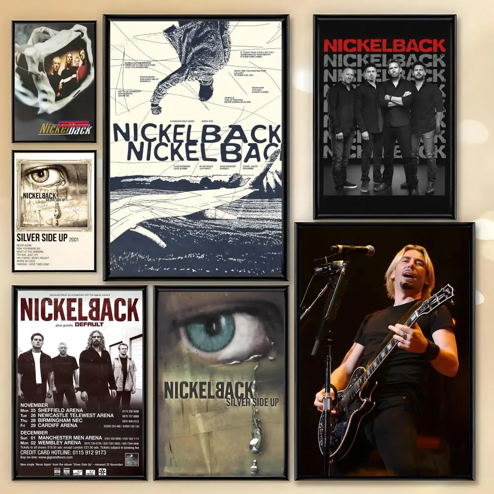 Фото Постер с изображением рок-группы Nickelback, HD-качество, настенный декор для дома, водонепроницаемый, для гостиной, бара, эстетичное украшение №1