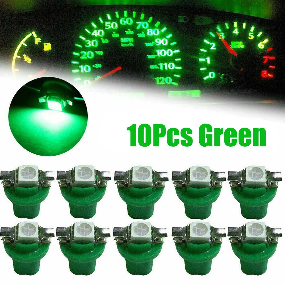 

10pcs T5 B8.5d LED Car Lights Instrument Panels Bulbs Low Power 5050 1SMD Automobile Dashboard Switch Lamp 12V Light Bulbs