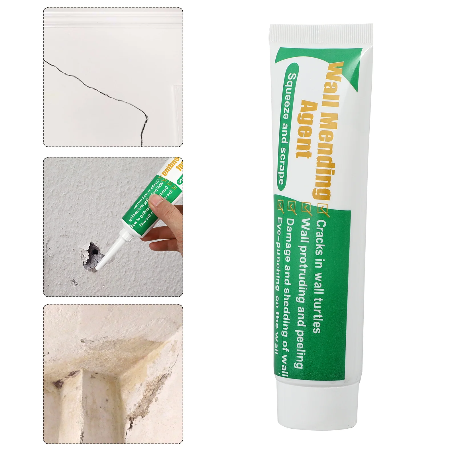 

2 Sets Crack Repair Agent Wall Tool Plaster Graffiti Gap Paste Walls Peeling Mending Cream Self Adhesive With Scraper