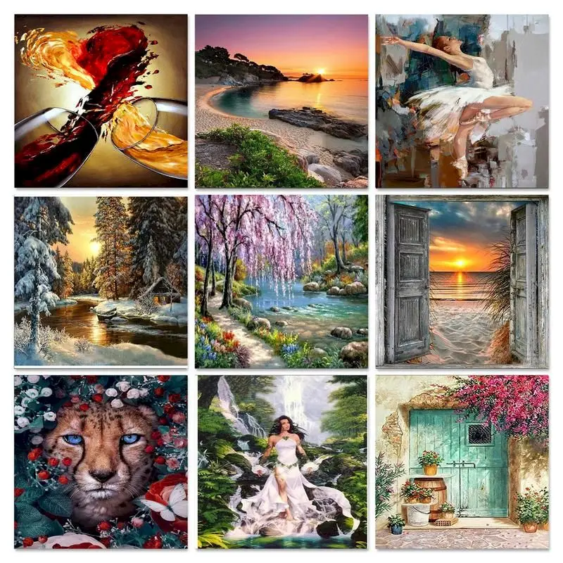 

GATYZTORY 5D DIY Diamond Painting Landscape Full Square Round Embroidery Animal Mosaic Handmade Handcraft Art Kits Home Decor