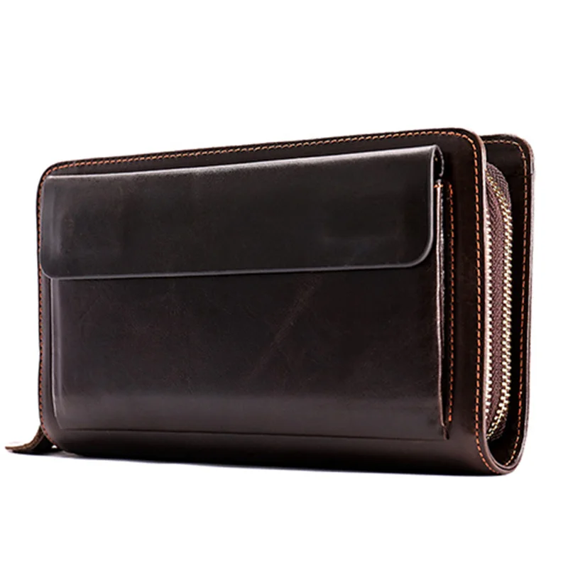 

Clutch Male Genuine Leather Men's Wallet Purse For Men Coin/Phone Wallets Long Wallet For Cards Money Bags ZM9069B