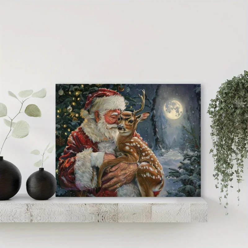 Настенная Картина на холсте с изображением Санты водонепроницаемая картина в