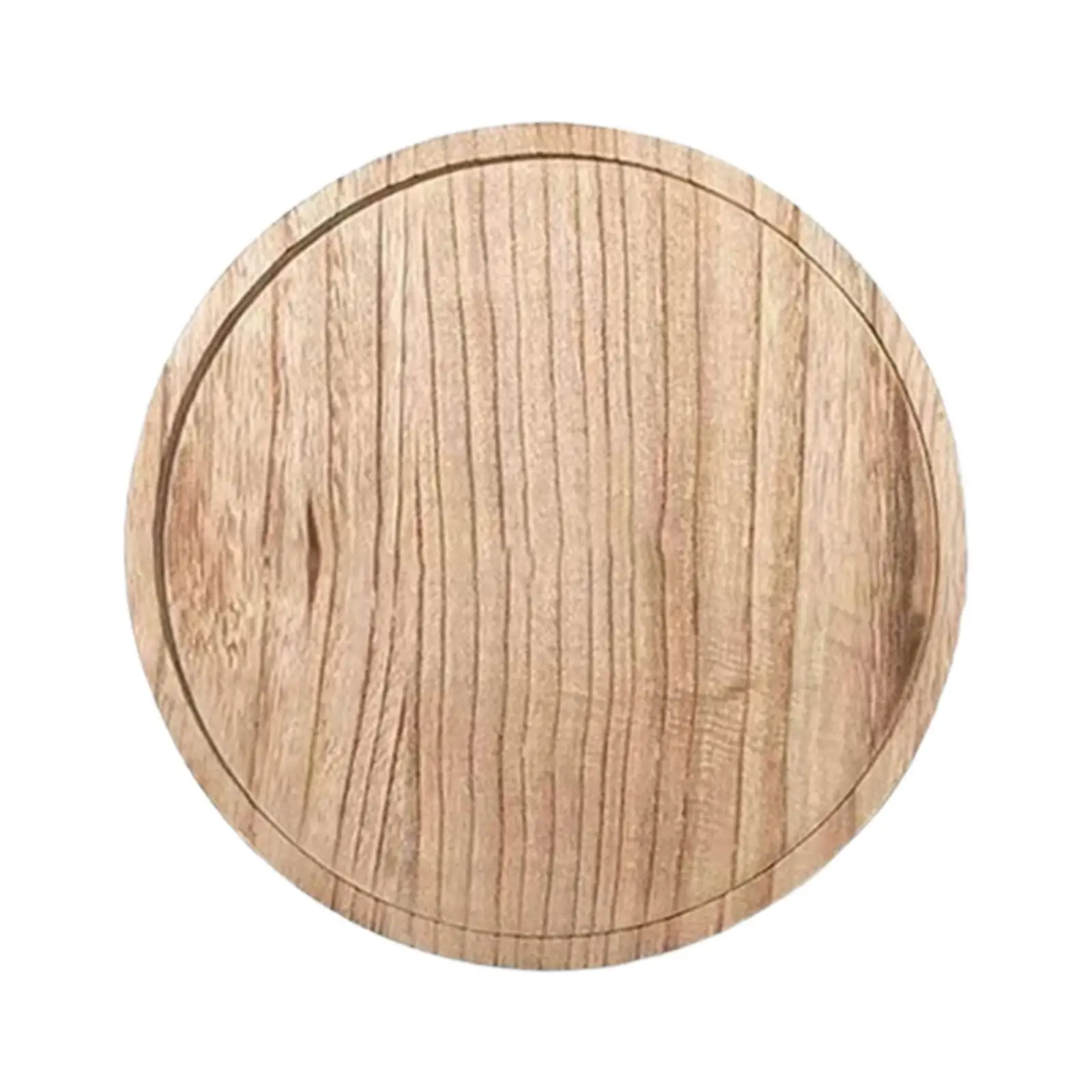 Wood Serving Platter Dried Fruit Plate Sushi Food Decorative Round Dessert for Kitchen Countertop Home Bar