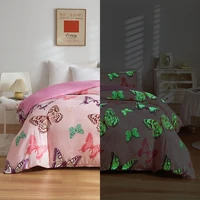 colorful butterfly bedding set boys kids glow in the dark duvet cover 200x200girls teens childrens beds bedroomskin friendly